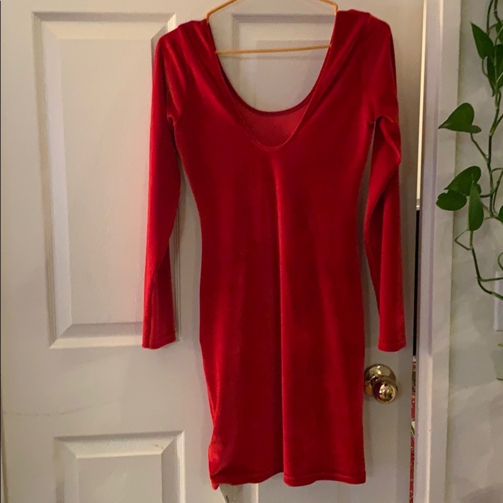 Stretch velvet dress American Apparel, red size L